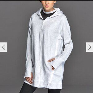 Nike Light Gray Tech Fleece Mesh Cocoon Hooded Full Zip Sweatshirt